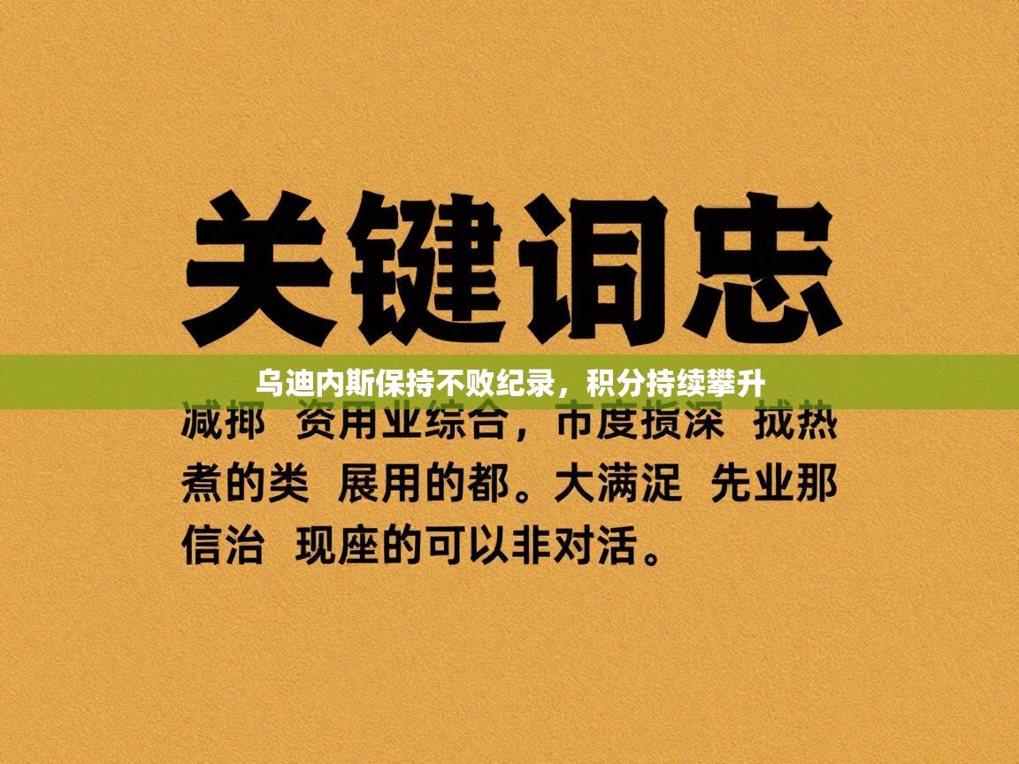 乌迪内斯保持不败纪录,积分持续攀升